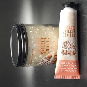 Bath & Body Works Sugared Snickerdoodle Single Wick Candle & Hand Cream
